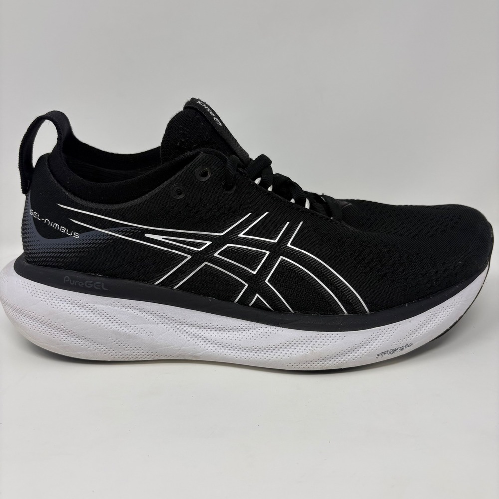 ASICS Gel-Nimbus 25 Women Size 8.5 Black White Athletic Running Shoes (1012B356)